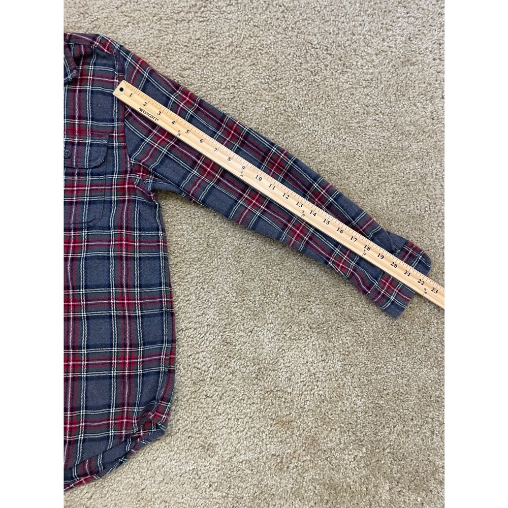 Woolrich Flannel Shirt Mens Medium‎ Gray Red Plaid Excellent Cotton Button Down - Picture 6 of 8